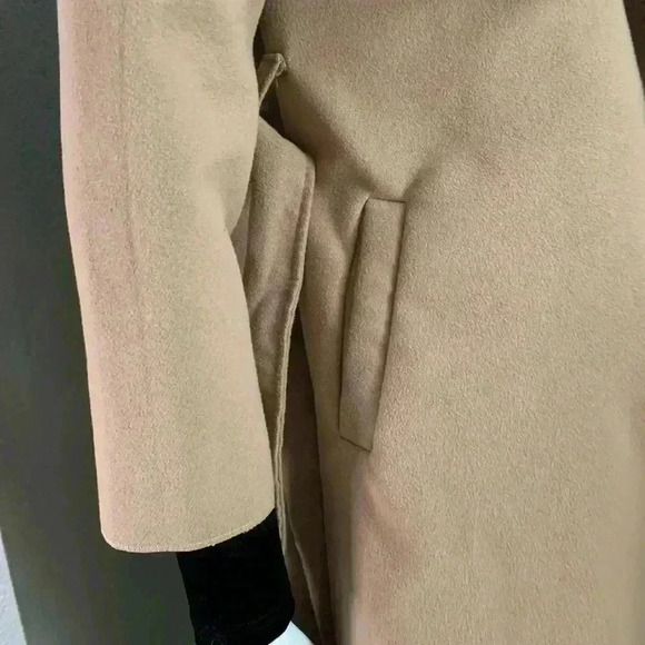 Boohoo Shawl Collar Belted Wrap Coat Size Small - Picture 6 of 13